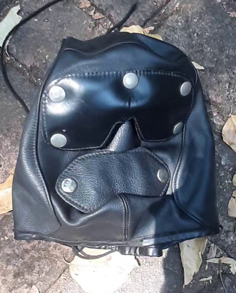 Unisex Leather Mask with Removable Blindfold and Mouth Gag -  HD4 main image 1